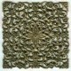 Large Ornate Filigree Square Oxidized Brass