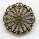 Ornate Round Filigree 23mm Oxidized Brass