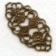 Ornate Oxidized Brass Flat Filigree Connector