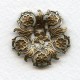 Flowers and Filigree Round Connector Oxidized Brass