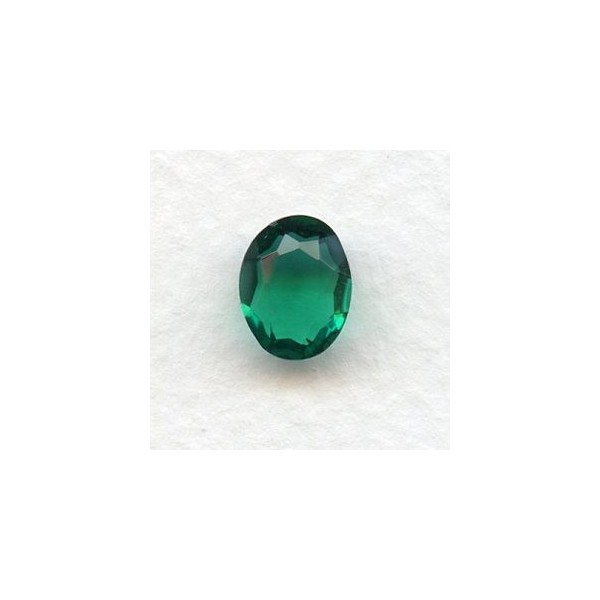 Emerald Glass Oval Unfoiled Jewelry Stones 10x8mm