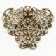 Ornate Filigree 47mm Triangle Shape Oxidized Brass