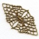 Fine Detail Diamond-Shaped Filigree Oxidized Brass