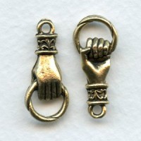Hand Grasping Ring Connector Antique Gold (2)