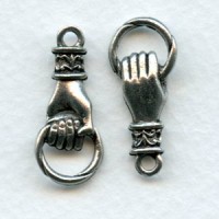 Hand Grasping Ring Connector Antique Silver (2)