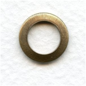 Flat Round Connectors 13.5mm Oxidized Brass (6)