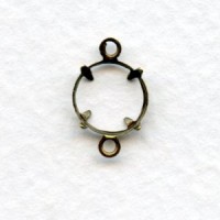 Open 8mm Stone Settings with 2 Loops Oxidized Brass (12)