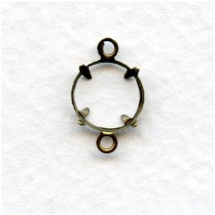 Open 8mm Stone Settings with 2 Loops Oxidized Brass (12)