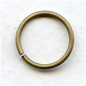 Jump Rings 14mm Round Oxidized Brass (24)
