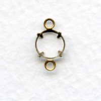Open 5mm Stone Settings with 2 Loops Oxidized Brass (12)