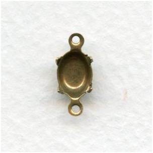 Closed Back 8x6mm Setting Connectors Oxidized Brass (12)
