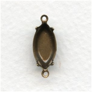 Navette Setting Oxidized Brass Connectors 15x7mm 2 Loops (12)