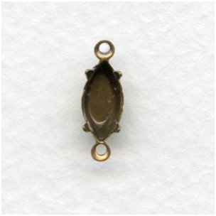 Navette Setting Connectors Oxidized Brass 2 Loops 10x5mm (12)