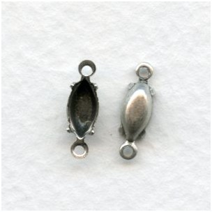 Navette Setting Connectors Oxidized Silver 8x4mm (12)