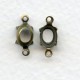 Open Back Setting Connectors Oxidized Brass 8x6mm (12)