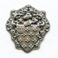 Royal Knight Crest Oxidized Silver Stampings (6)