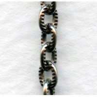 Small Cable Chain 4.5mm Textured Links Oxidized Silver