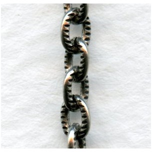Small Cable Chain 4.5mm Textured Links Oxidized Silver
