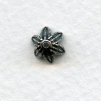 Petal Bead Caps 8mm Oxidized Silver (12)