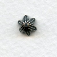 Petal Bead Caps 8mm Oxidized Silver (6)