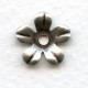 Smooth 5 Petal Flowers Oxidized Silver 13mm (12)