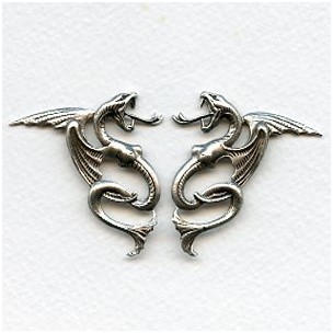 Echinda Dragons Oxidized Silver Right and Left