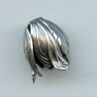 Dramatic Size Leaves Bead Caps Oxidized Silver (3)