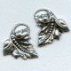 Bead Detail Leaves Oxidized Silver 37mm (1 set)