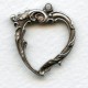 Open Hearts with Loop Oxidized Silver 27mm (6)