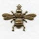 Honeybee with Loop Oxidized Brass 33mm (4)