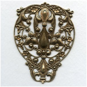 Ginormous Filigree Stamping 73mm Oxidized Brass