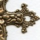 Ornate Floral Cross Pendant 77mm Oxidized Brass (1)