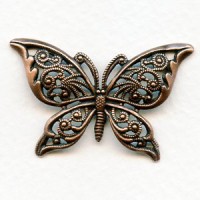 Detailed Filigree Butterfly European Oxidized Copper (1)