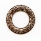 Filigree Domed Open Circles Oxidized Copper 28mm (3)