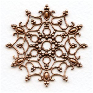 Snowflake Shaped Stamping Oxidized Copper 48mm