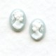 Cameos Girl in a Ponytail 8x6mm White on Blue (6 sets)