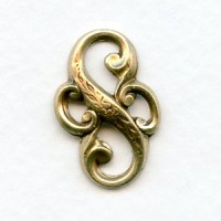 Bold Floral Connector 23mm Oxidized Brass (6)