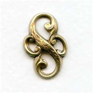 Bold Floral Connector 23mm Oxidized Brass (6)