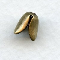 Flower Petal Bead Caps Oxidized Brass 8mm (12)