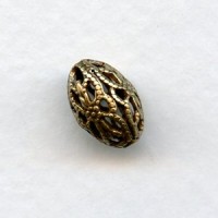 Filigree Oval 12mm Beads Oxidized Brass (6)
