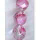 ^Rose Pink, White and Crystal Round Faceted Beads 8MM (24)