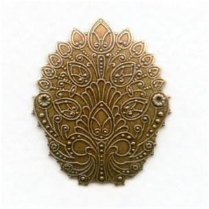 ^Embossed Shapes Oxidized Brass 34mm (4)