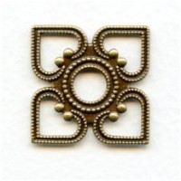 Heart Detail Setting Frame Oxidized Brass 26mm (6)