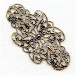 Splendid German Filigree Delicate Details Raw Brass (1)