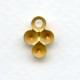 ^Pearl Cup Pendants with Loop 4mm Stones Raw Brass (12)
