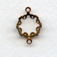 Setting Frame Connectors for 12mm Faceted Stones Raw Brass (12)