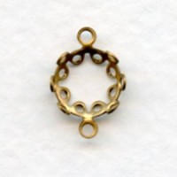 Setting Frame Connectors for 9mm Faceted Stones Raw Brass (12)