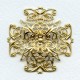 Ornate Filigree 47mm Cross Shape Raw Brass (1)