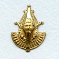 Egyptian Pharaoh Raw Brass Stampings 27mm (3)