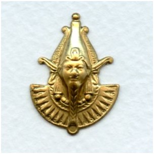 Egyptian Pharaoh Raw Brass Stampings 27mm (3)